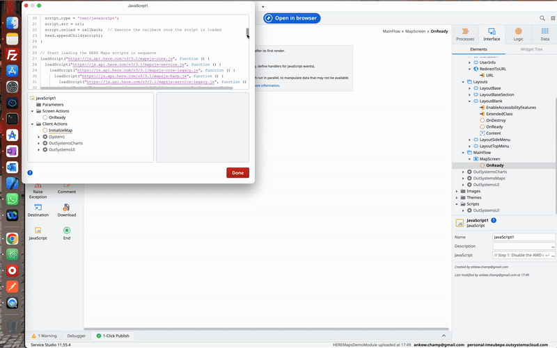 outsystems and here js