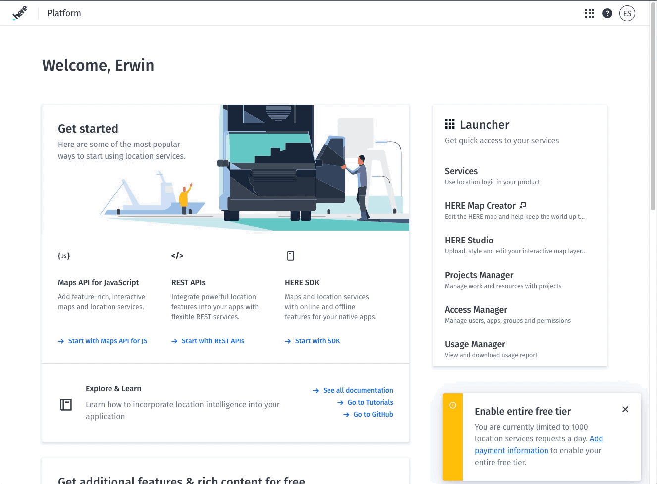 here platform dashboard blog