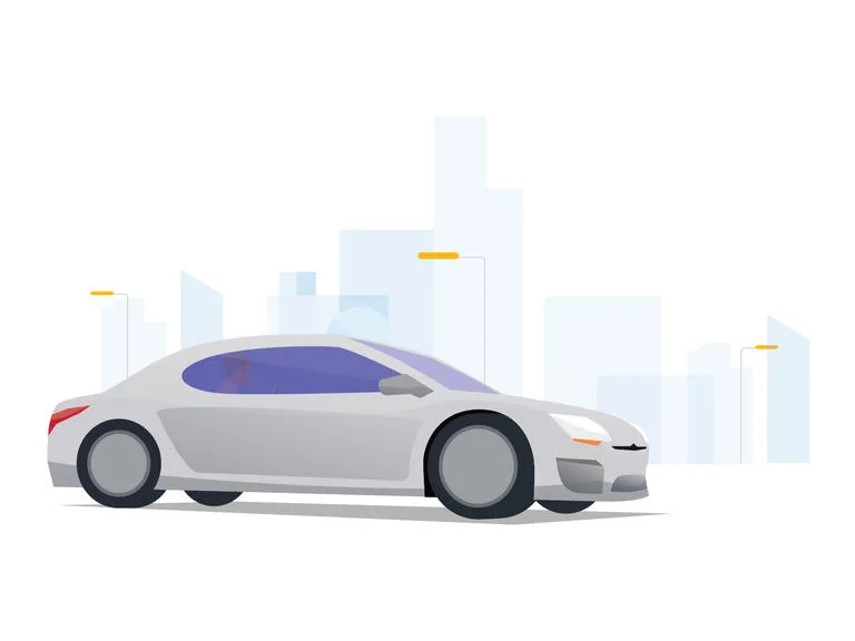 car illustration self driving autonomous automated