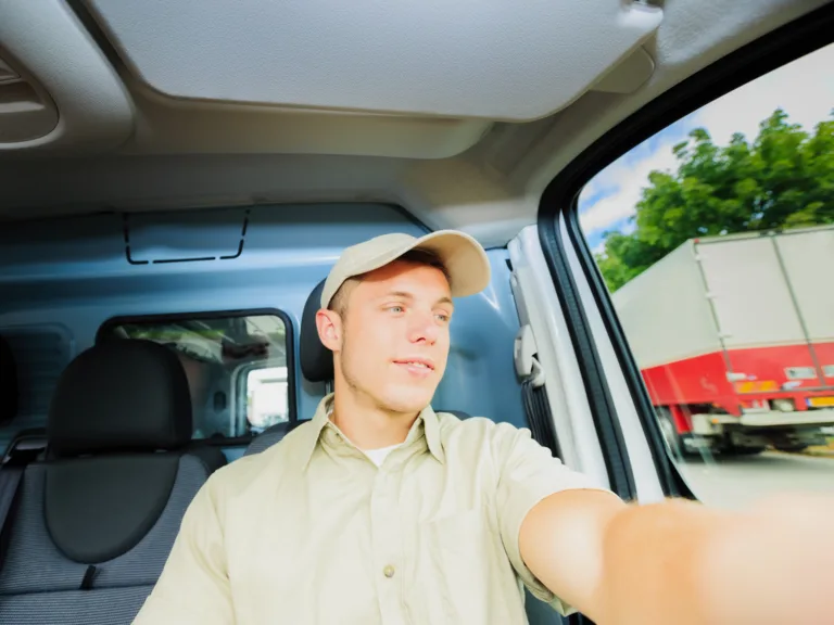 driver man drowsy detection delivery