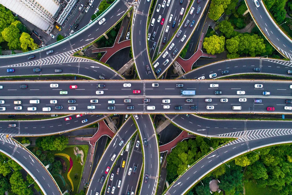 traffic aerial above cars car highway blog