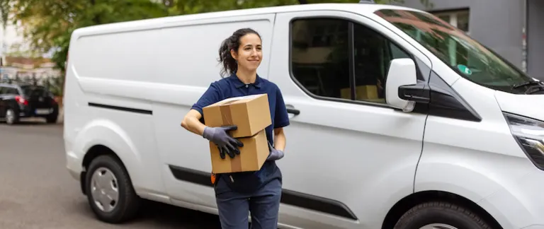 woman delivery driver van last mile supply chain