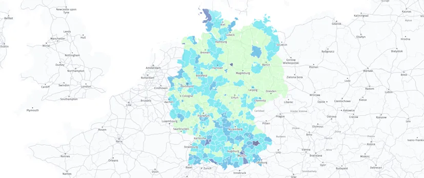 EV charge points in German districts