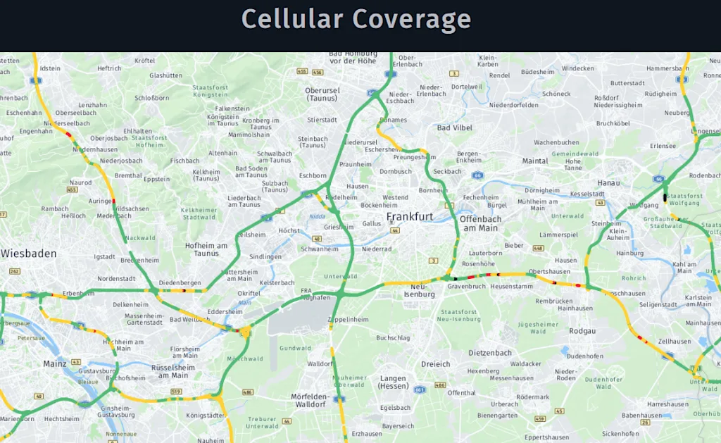cellular signal strength via here map attributes blog