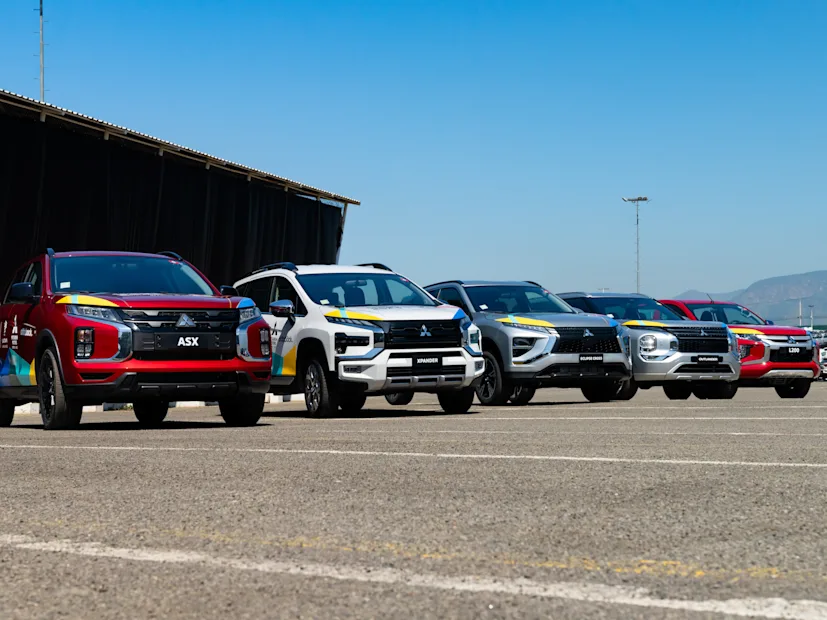 A row of Mitsubishi's official fleet for the Pan American Games in Santiago, Chile.