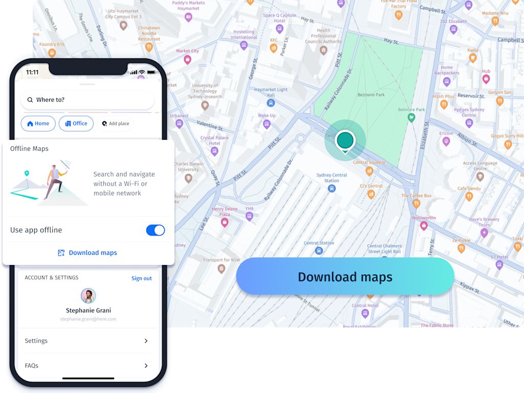 HERE WeGo offline mode