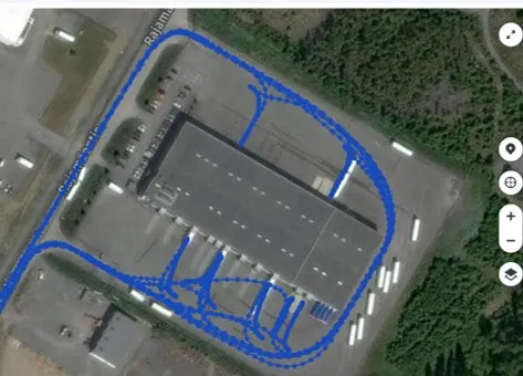 logistics warehouse aerial