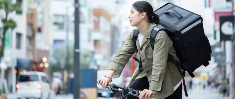 bike bicycle cargo woman delivery supply chain