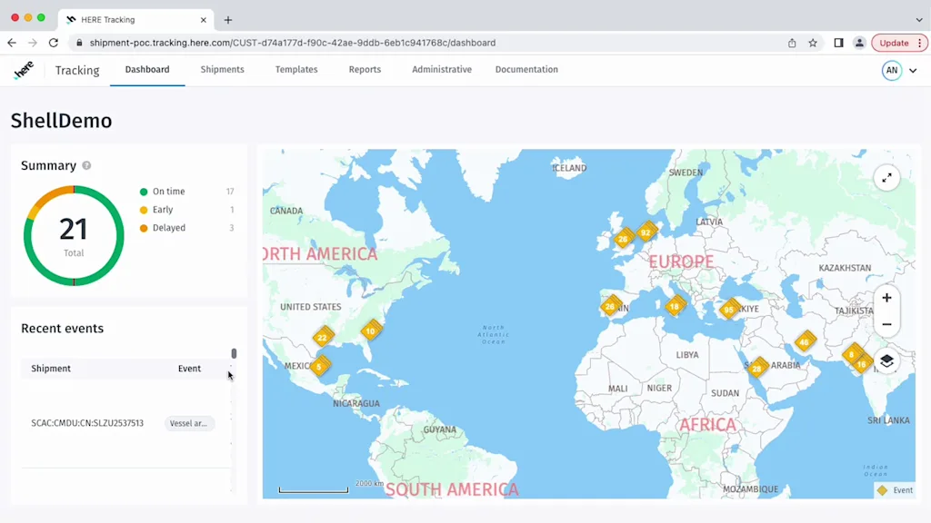 HERE asset tracking demo