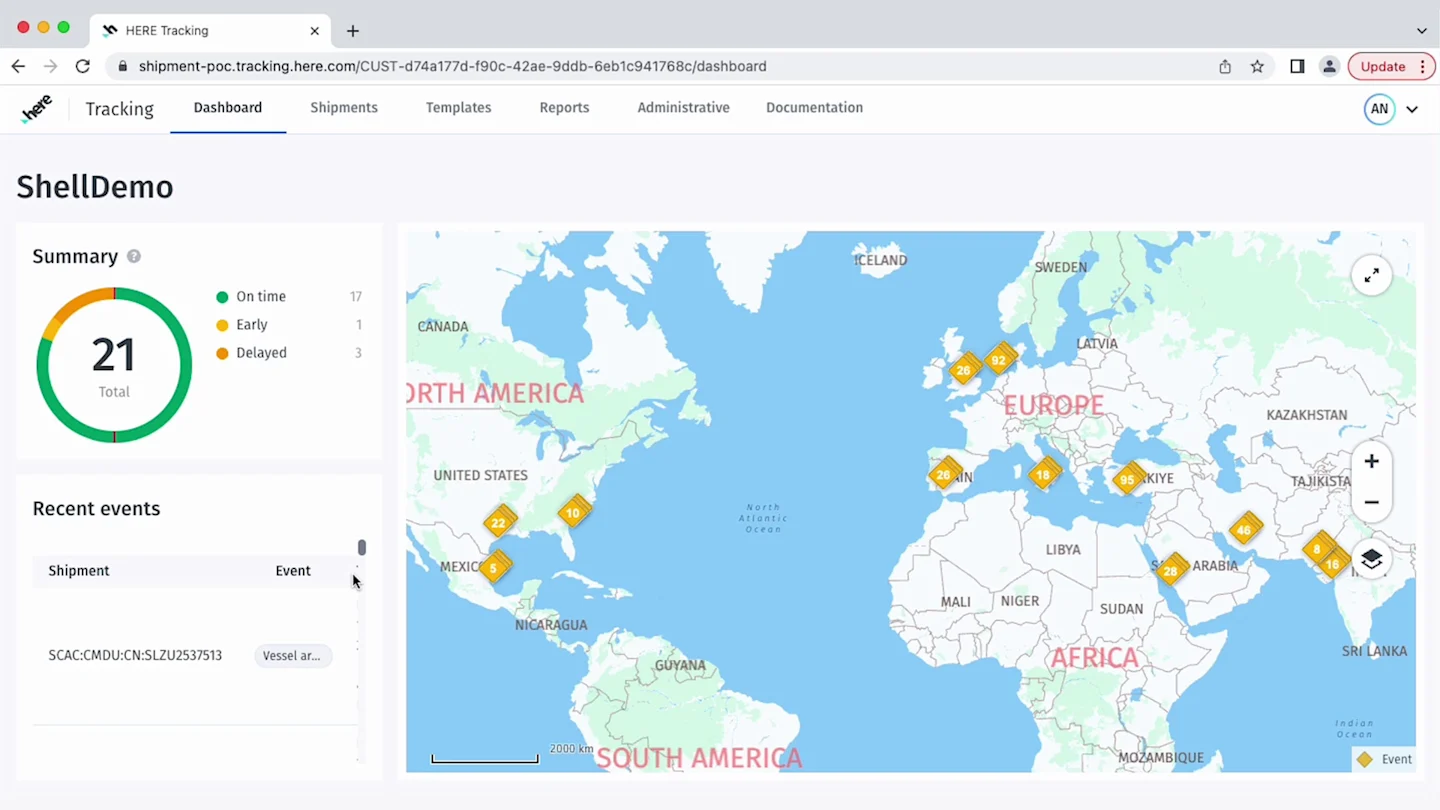 HERE Asset Tracking | Real-Time Asset Visibility | Solutions | HERE