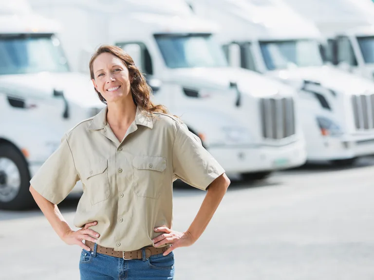 woman fleet management truck route optimization