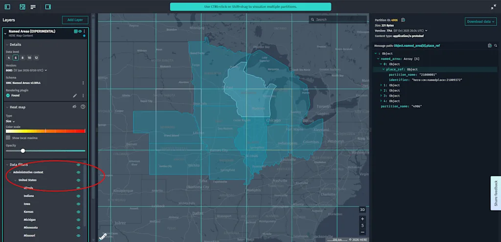 Named Areas Layer US States Level 6