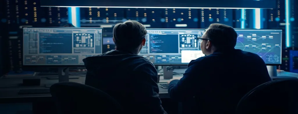 People in front of a computer