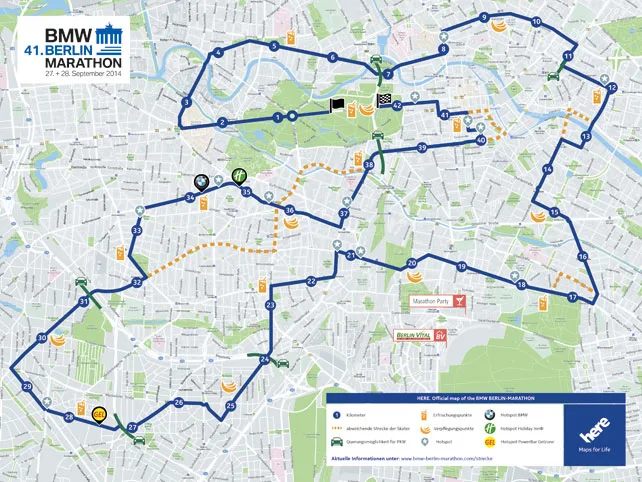 Berlin Raceway Map HERE is The Official Map of the BMW BERLIN MARATHON