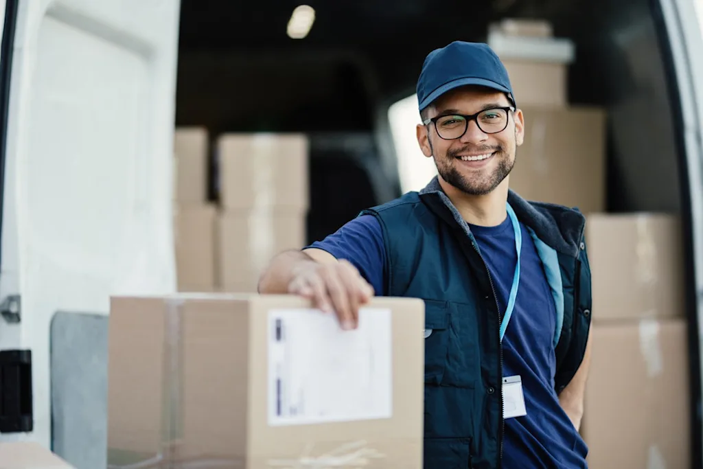 delivery driver boxes truck happy blog