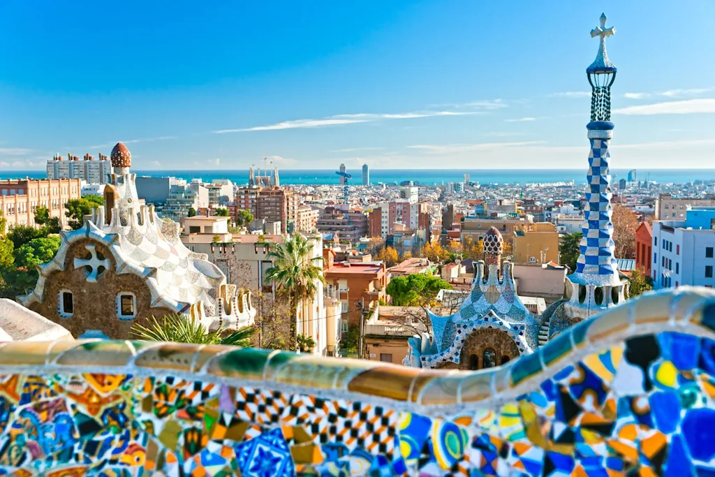 barcelona spain guell city skyline blog