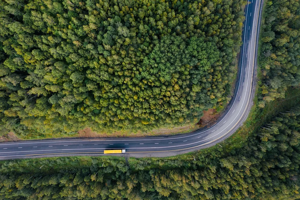 aerial above truck semi supply chain blog