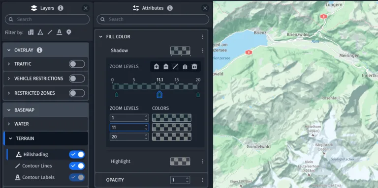 here style editor logistics layers