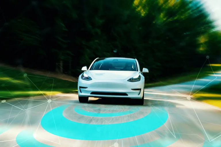 automated driving graphic overlay car road