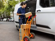 van woman driver delivery package parcel fleet management.png