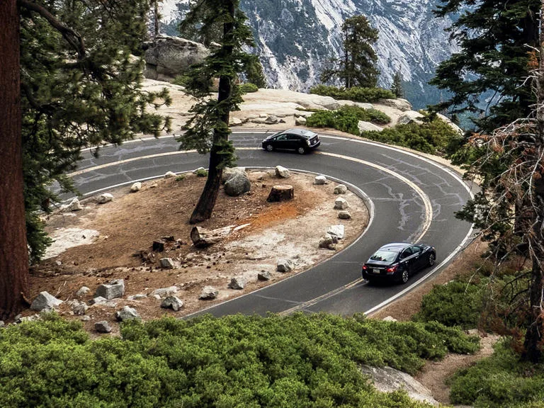 mountain road car cars vehicle vehicles weather rain rainy