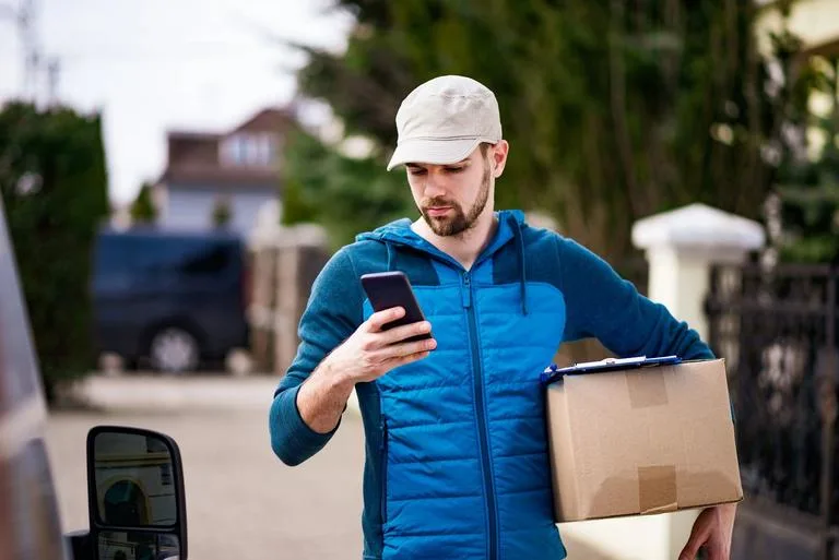 delivery man driver package phone blog