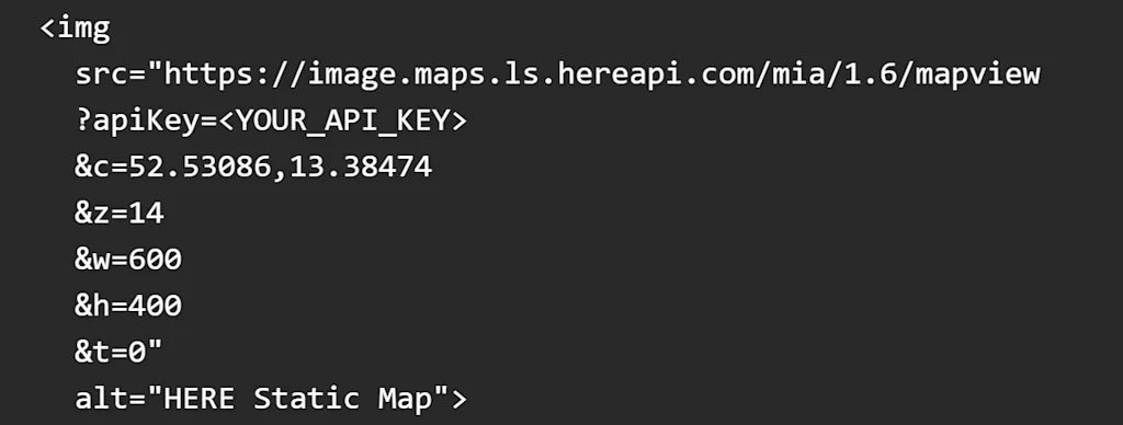 Copilot response an outdated version of the HERE Map Image API